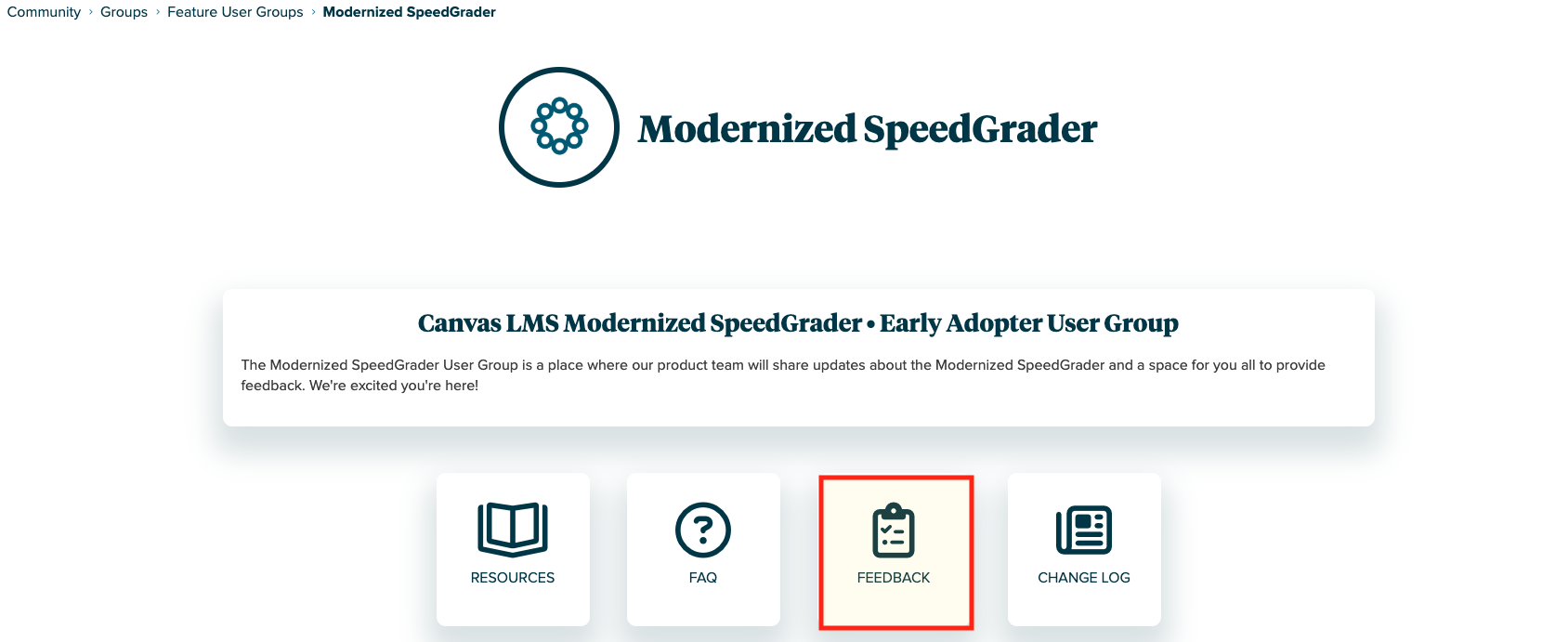 Modernized SpeedGrader Feature User Group Feedback Section.png Modernized SpeedGrader Feature User Group Feedback Section.png